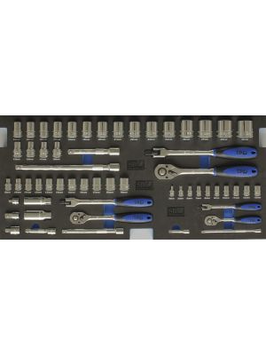 Metric Sockets & Accessories Set 57pc In EVA Foam (Suits SP40101) SP50028- SP Tools