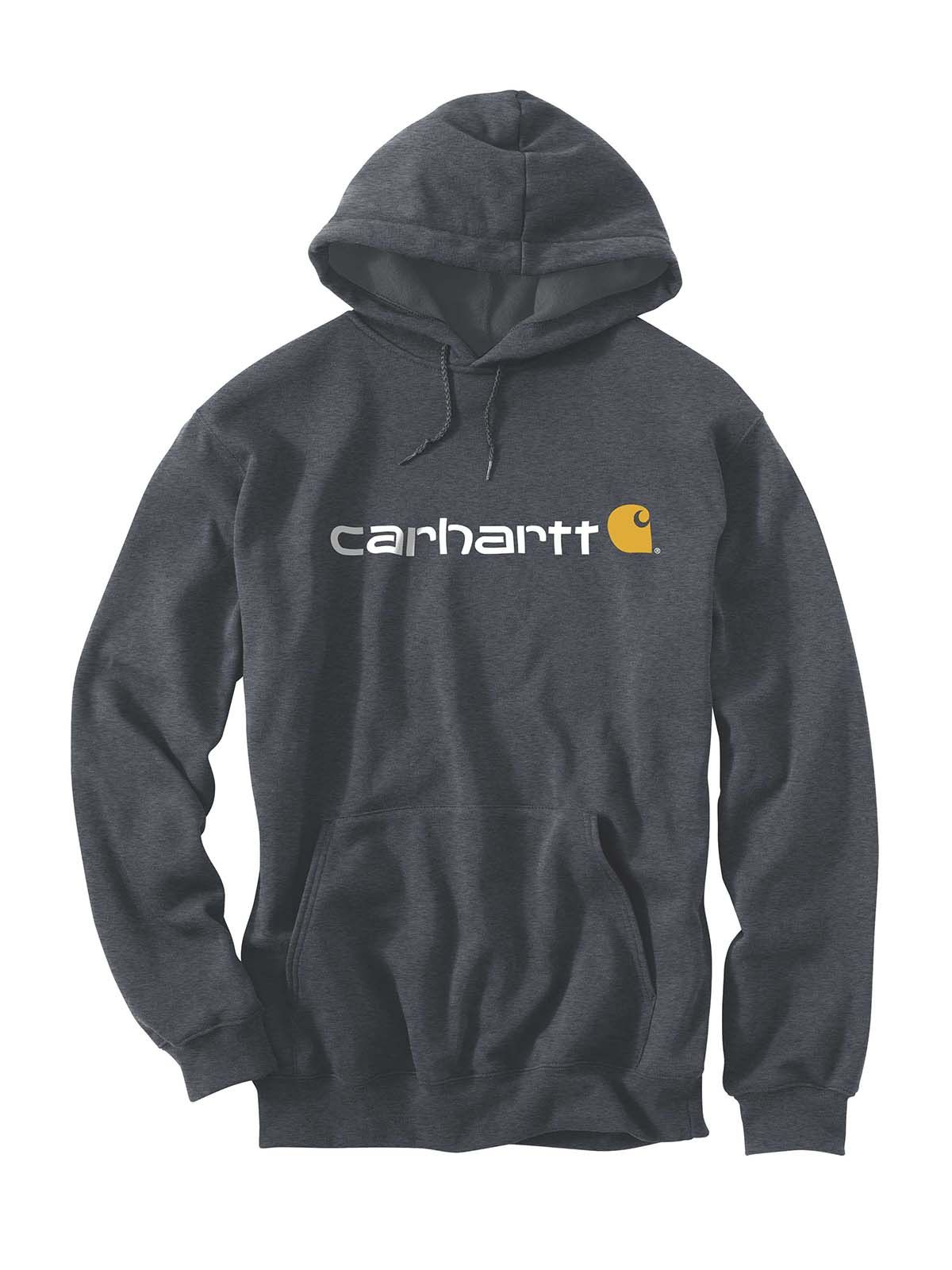 Carhartt Logo Hoodie Sweatshirt Kapuzenpullover 100074 charcoal Heather NEU 