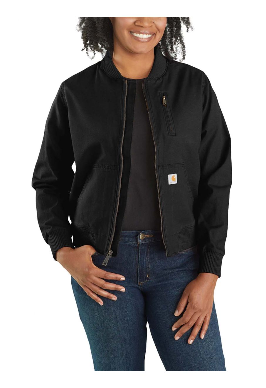 102524 Women's Work Jacket Canvas Rugged Flex Carhartt Black 001