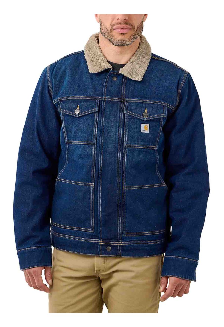 105478 Work jacket Denim Sherpa Lined Carhartt Beech H87