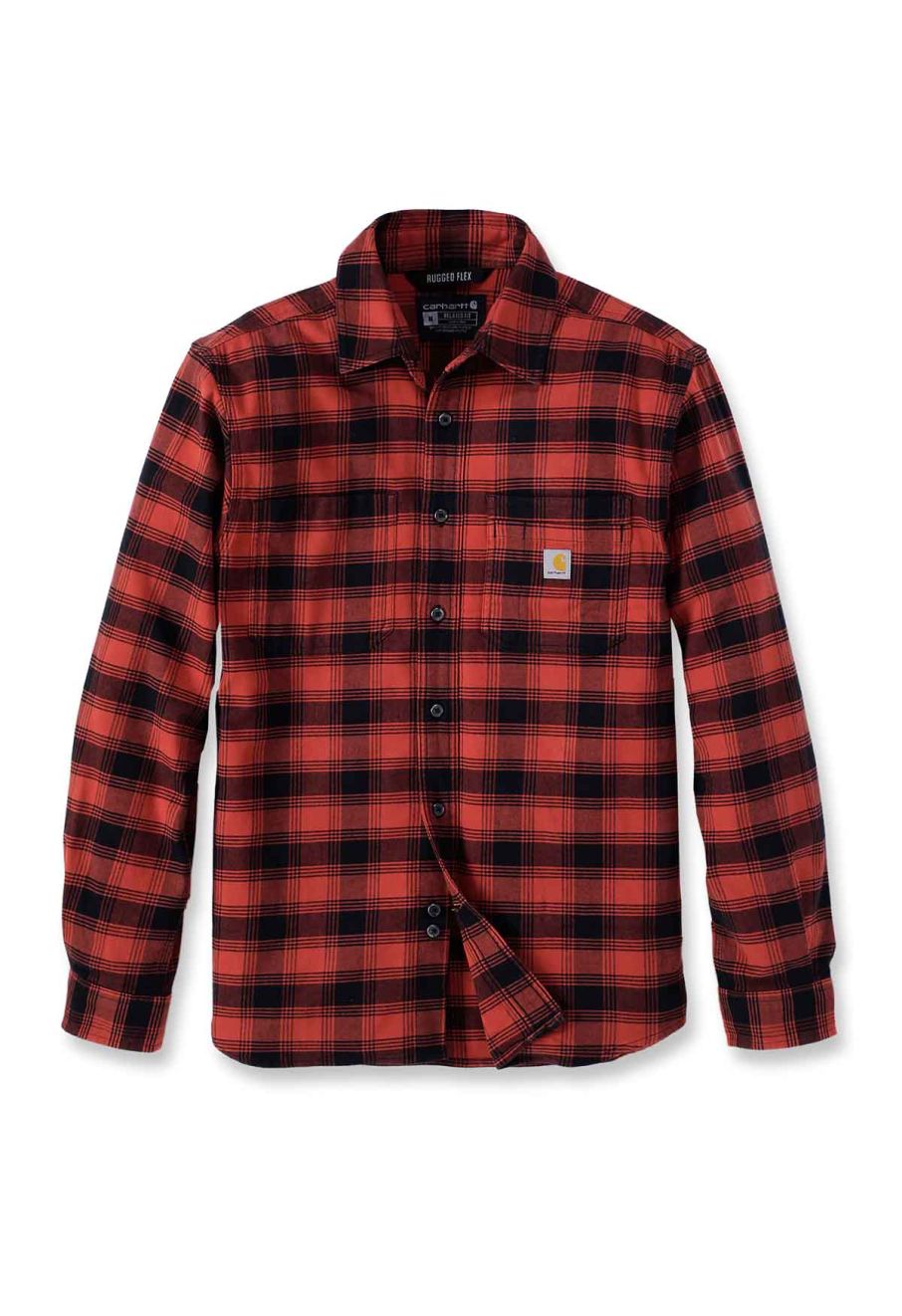 Carhartt Work Shirt Flannel Fleece 105945 Red Ochre - 71workx