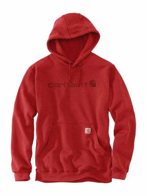 100074 Hoodie with Logo Loose fit Chili Pepper Heather R66 Carhartt 71workx voor