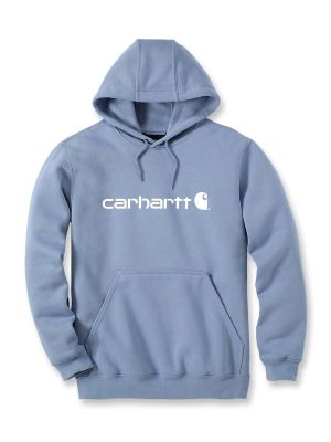 100074 Hoodie with Logo Loose fit Skystone HD0 Carhartt 71workx front
