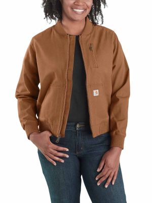 102524 Women's Work Jacket Canvas Rugged Flex - Carhartt Brown 211 - L