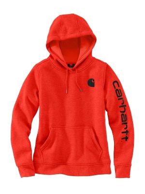102791 Women′s Hoodie with Sleeve Logo - Currant Heather R51 - Carhartt - front