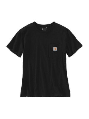103067 Women's Work T-shirt Pocket - Black 001 - Carhartt - front