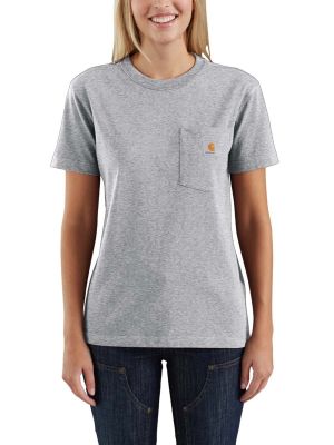Carhartt 103067 Women's Pocket s/s T-Shirt - Heather Grey