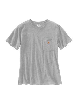 103067 Women's Work T-shirt Pocket - Heather Grey 034 - Carhartt - front