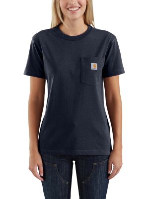 Carhartt 103067 Women's Pocket s/s T-Shirt - Navy