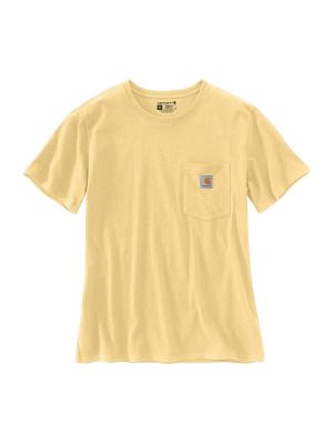 103067 Women's Work T-shirt Pocket - Pale Sun Y24 - Carhartt - front