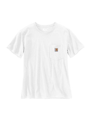 103067 Women's Work T-shirt Pocket - White 100 - Carhartt - front