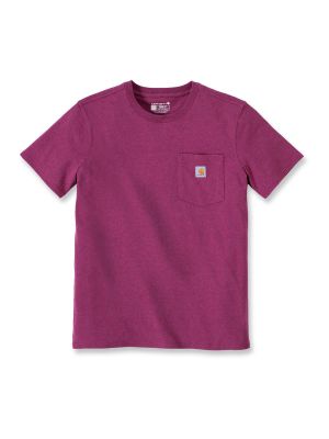 103067 Women's Work T-shirt Pocket Carhartt 71workx Magenta Agate Heather P40 front