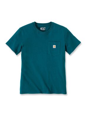 103067 Women's Work T-shirt Pocket carhartt 71workx Shaded Spruce HA5 front