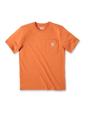 103296 Pocket T-shirt Short Sleeve Carhartt Marmalade Heather Q66 71workx front