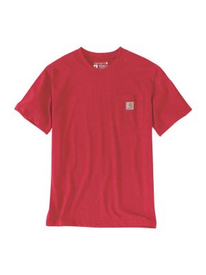103296 T-shirt Short Sleeve Pocket Carhartt 71workx Fire Red Heather R68 front