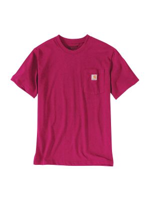 103296 T-shirt Short Sleeve with Pocket - Beet Red Heather R60 - Carhartt - front