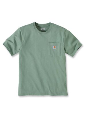 103296 T-shirt Short Sleeve Pocket Carhartt 71workx Jade Heather GA0 front