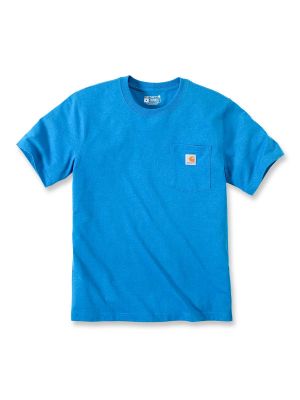 103296 T-shirt Short Sleeve Pocket Carhartt 71workx Marine Blue Heather H72 front