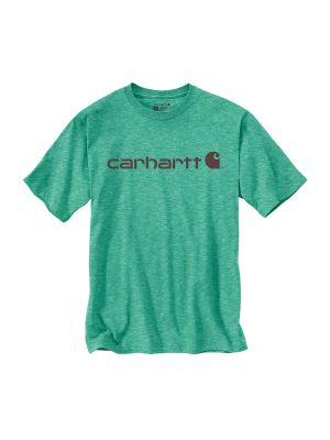 103361 Work T-shirt Core Print Logo - Sea Green Snow Heather G89 - Carhartt - front