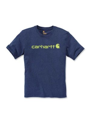 103361 Work T-shirt Core Print Logo - Dark Cobalt Blue Heather 413 - Carhartt - front