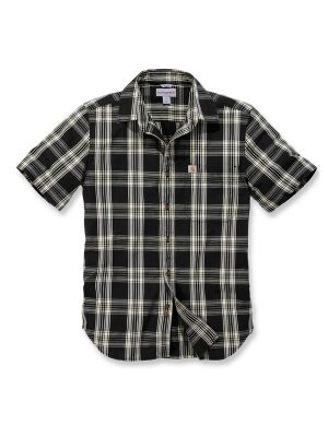 Carhartt 103668 l/s Essential Open Collar Shirt Plaid - Black