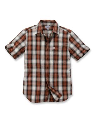 Carhartt 103668 l/s Essential Open Collar Shirt Plaid - Sequoia