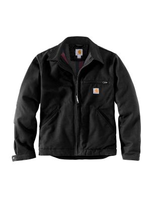 103828 Work Jacket Duck Detroit Fleece Lining - Black BLK - Carhartt - front