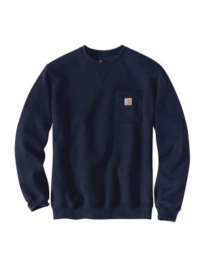 103852 Work Sweater Crewneck Pocket - New Navy 472 - Carhartt - front