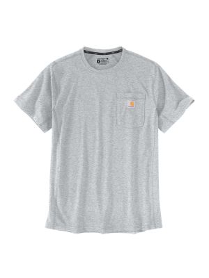 104616 Work T-shirt Pocket Force Flex - Heather Grey HGY - Carhartt - front
