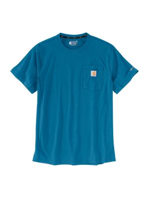 104616 Work T-shirt Pocket Force Flex Marine Blue H71 Carhartt 71workx front