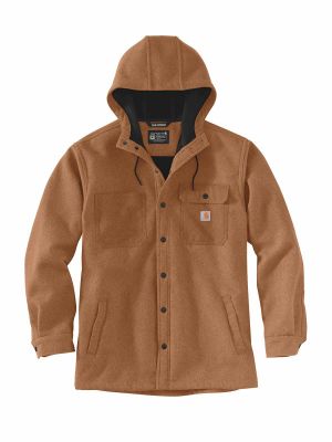 105022 Work Jacket Shirt Fleece Wind and Water Repellent - Walnut Heather B00 - Carhartt - front