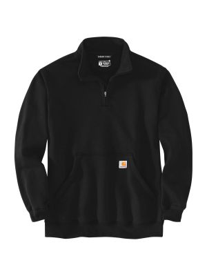 105294 Work Sweater Mock Neck Quarter Zip - Carhartt - Black BLK front