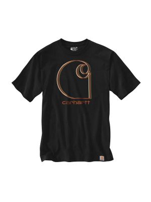 105379 Work T-shirt C Logo Graphic Print - Black BLK - Carhartt - front