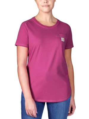 105415 Women's Work T-shirt Pocket Force Carhartt - Magenta - L