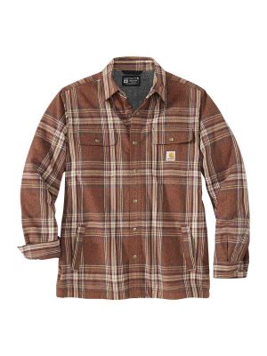 105430 Lumberjack Shirt Flannel Sherpa Carhartt Burnt Sienna 227 71workx front