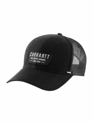 105452 Cap Canvas Mesh Crafted Patch Carhartt Black N04 71workx front