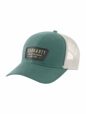 105452 Cap Canvas Mesh Crafted Patch Carhartt Slate Green L04 71workx front