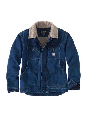 105478 Work jacket Denim Sherpa Lined Carhartt Beech H87 71workx front