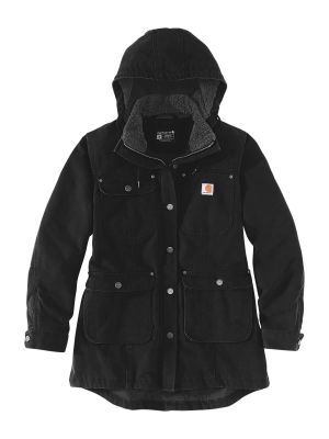 105512 Women's Work Jacket Duck Weathered Carhartt Black BLK 71workx front
