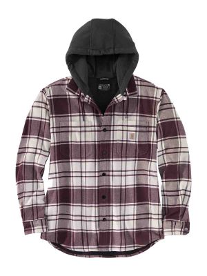 105621 Work Shirt Jacket Flannel Fleece Lined Carhartt Malt W03 71workx front