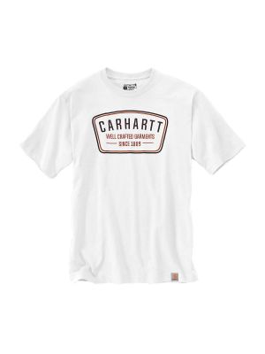 105646 Work T-Shirt Crafted Graphic Logo Print Carhartt White WHT 71workx front