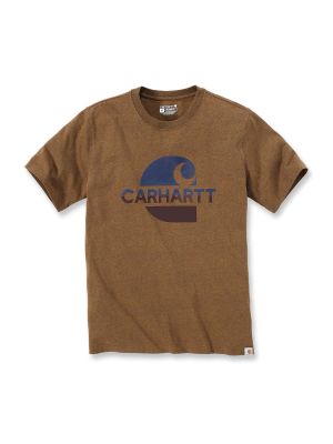 105908 Work T-shirt Graphic Logo Carhartt 71workx Oiled walnut heather B00 front