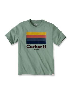 105910 Work T Shirt Line Graphic Logo Carhartt 71workx Jade Heather GAO front