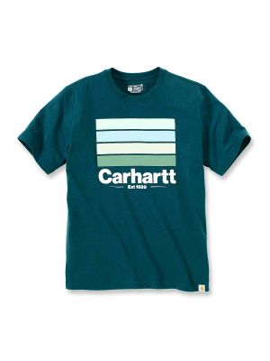 105910 Work T Shirt Line Graphic Logo Carhartt 71workx Night Blue Heather H70 front