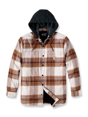 105938 Lumberjack Jacket Flannel Sherpa Carhartt 71workx Brown 211 front