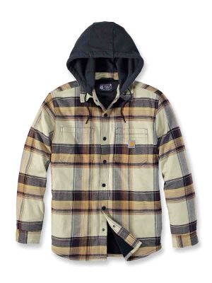 105938 Lumberjack Jacket Flannel Sherpa Carhartt 71workx Dark Brown B10 front