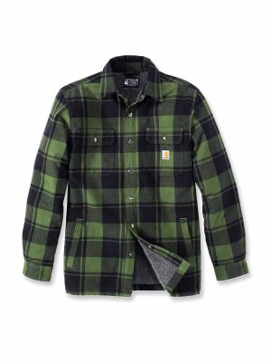105939 Lumberjack Shirt Flannel Sherpa Carhartt 71workx Chive GD3 front