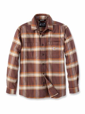 Carhartt Work Shirt Flannel Fleece 105945 71workx Chestnut B57 front
