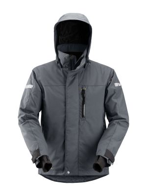 1102 Work Jacket Waterproof Insulated  Snickers 71workx Steel grey 5804 front 