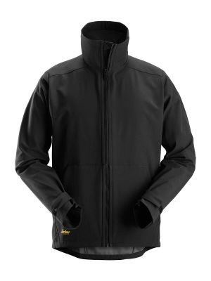 1205 Work jacket Softshell Windproof Stretch Allroundwork Black 0400 Snickers 71workx front